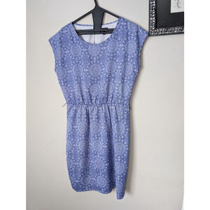 THE LIMITED Blue & White Patterned Mini Dress S, women's